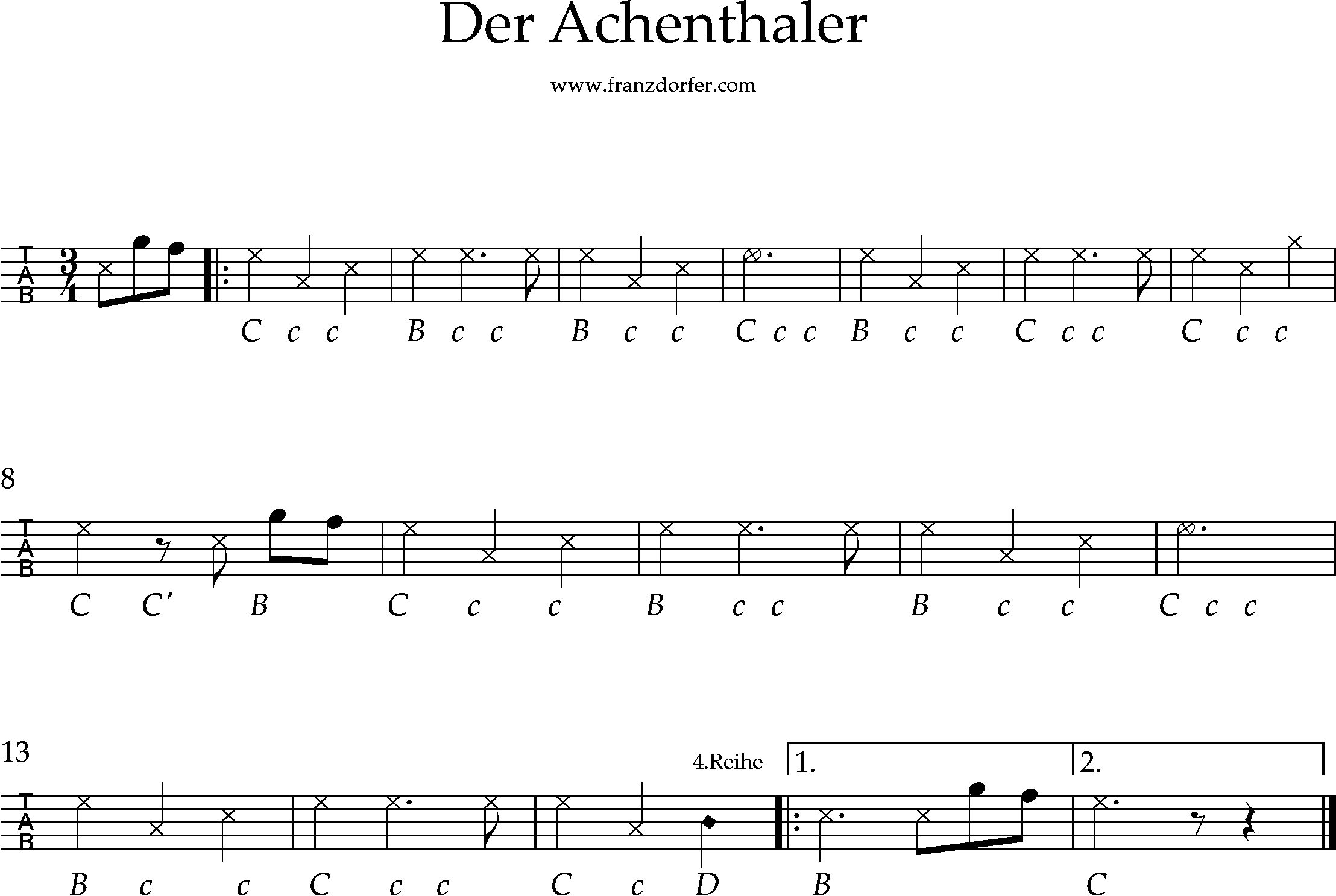 Griffschrift - Der Achenthaler Plattler-3.Reihe